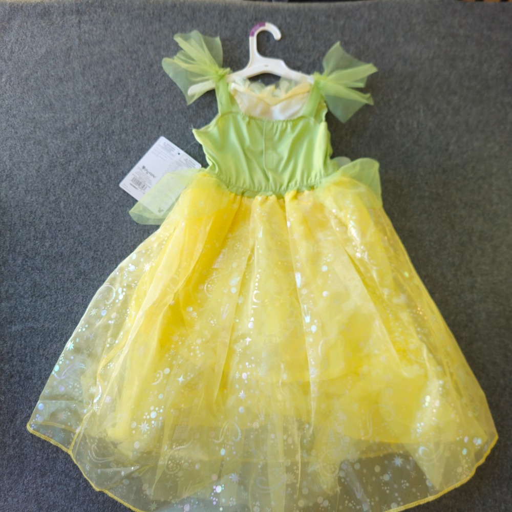 New! Tiana Disney Princess and the Frog Deluxe Costume Girls 3T-4T Sequin Tulle - Picture 2 of 6